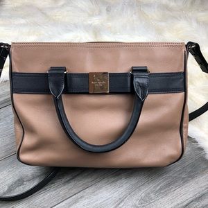 Kate Spade tan and black bag with shoulder strap